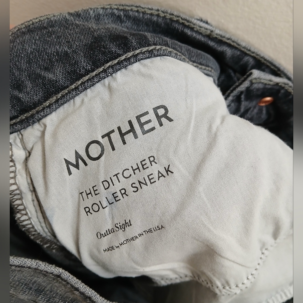 Mother Superior The Ditcher Roller Sneak Jeans Gray Size 28 - Picture 3 of 7